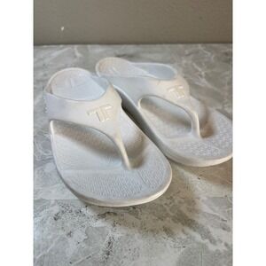 Telic Energy Flip Flops White Orthotic  Sandals Womens 9 Men's 8 Medium M